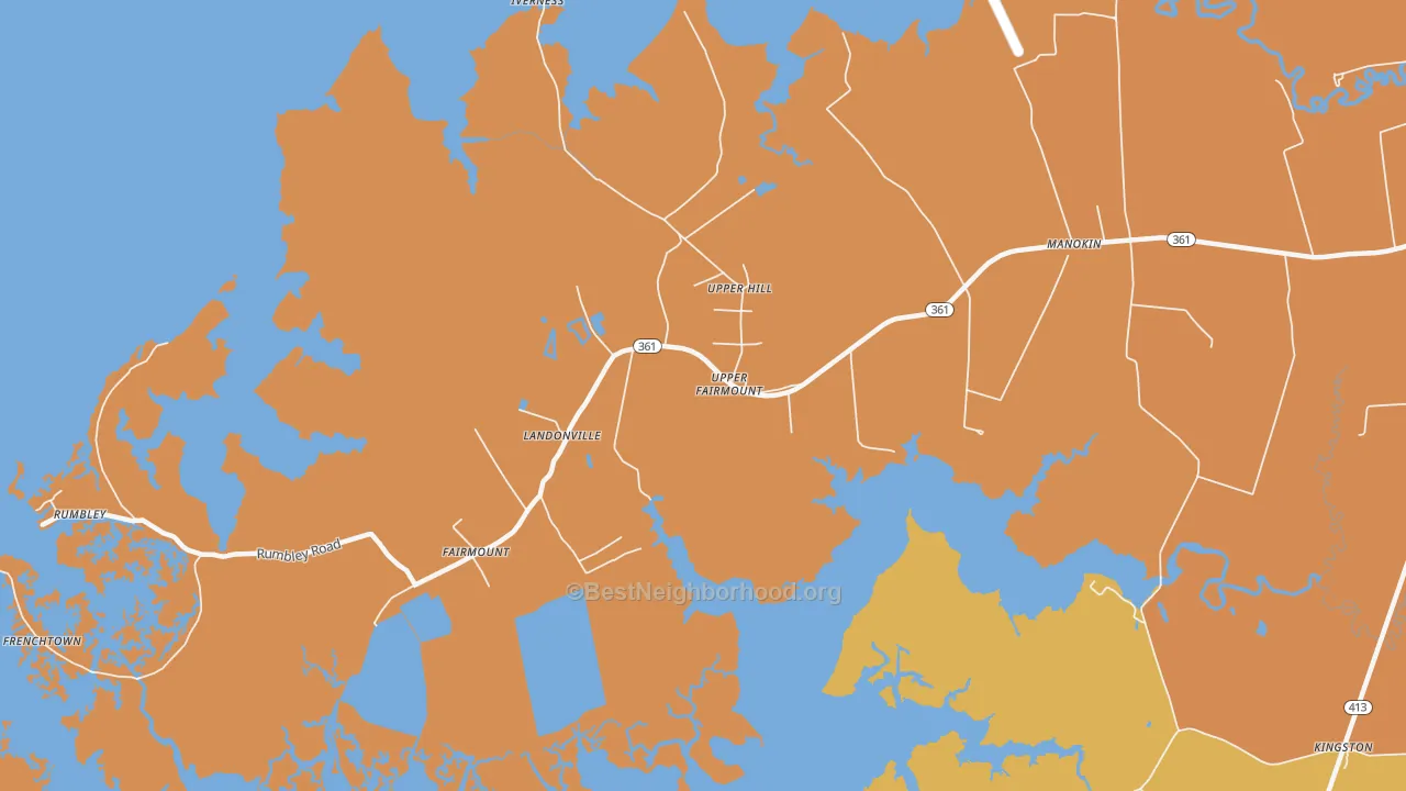 Map of the best neighborhoods in the Fairmount area, with better matches in green and worse matches in red