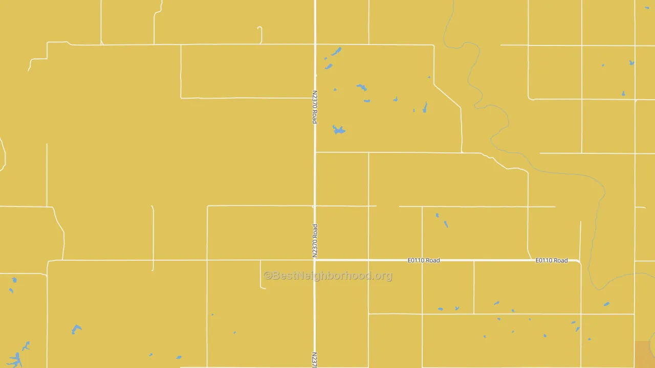 Map of the best neighborhoods in the Fairvalley area, with better matches in green and worse matches in red