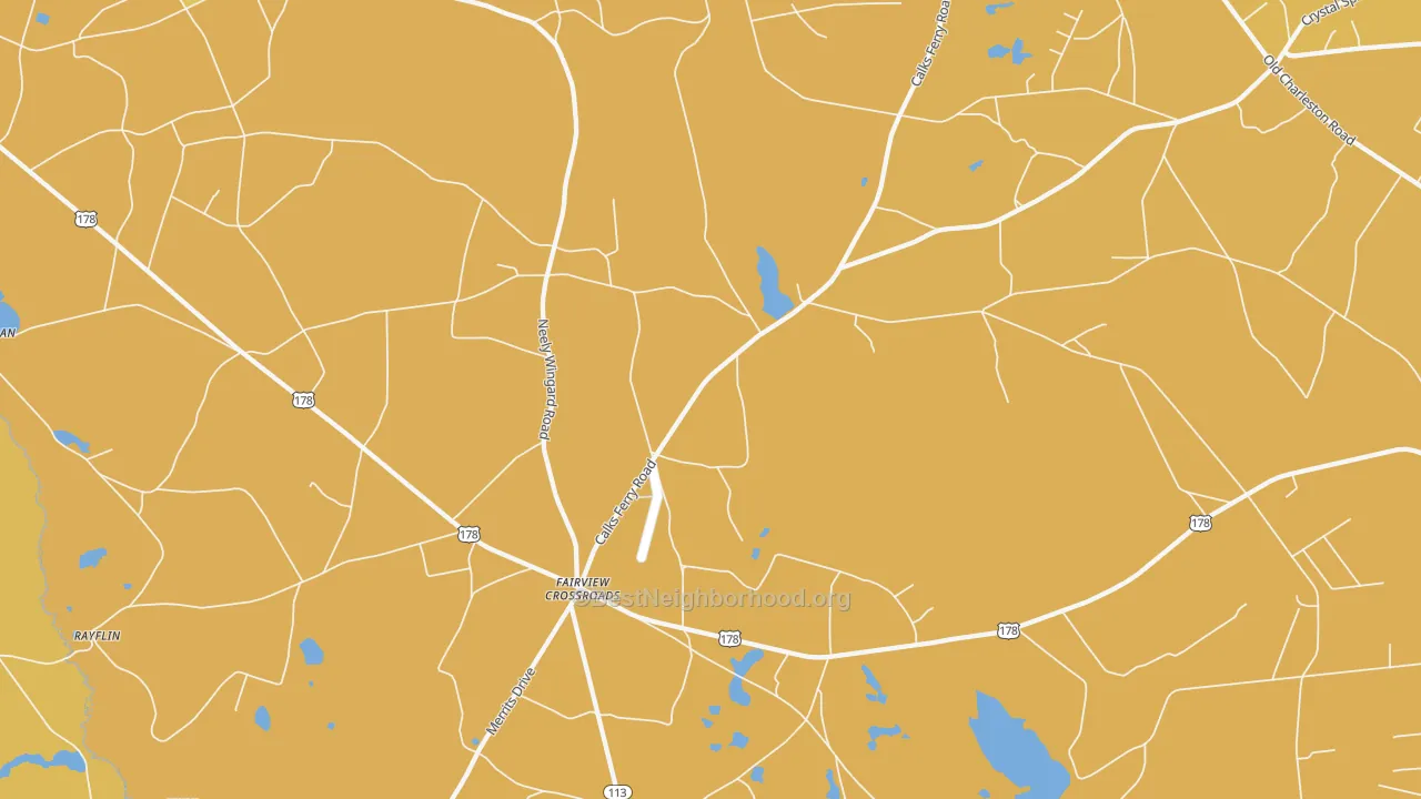 Map of the best neighborhoods in the Fairview Crossroads area, with better matches in green and worse matches in red