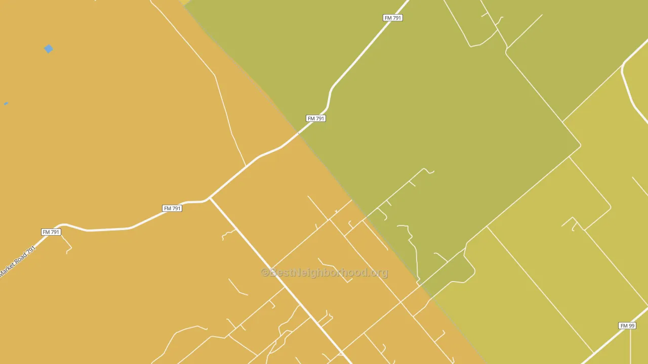Map of the best neighborhoods in the Fashing area, with better matches in green and worse matches in red