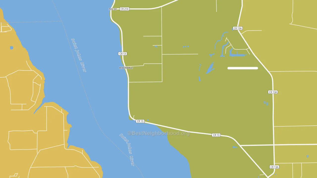Map of the best neighborhoods in the Federal Point area, with better matches in green and worse matches in red
