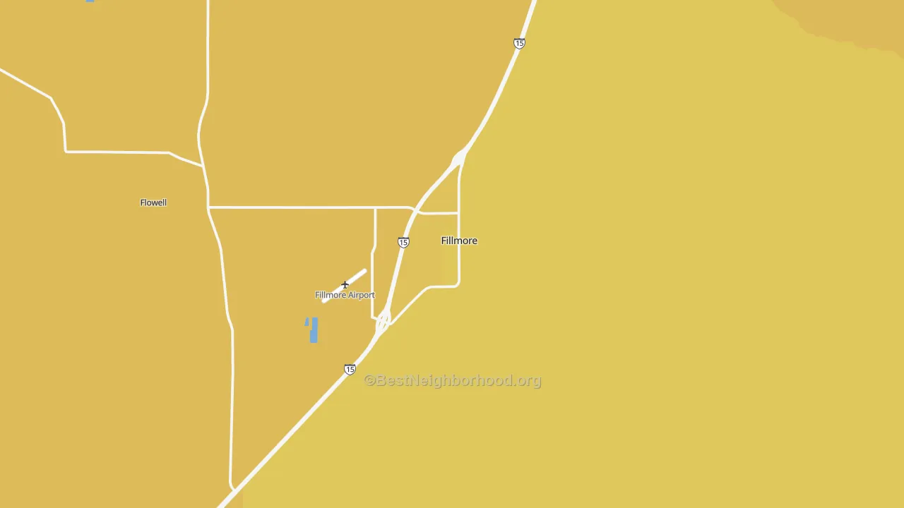 Map of the best neighborhoods in the Fillmore area, with better matches in green and worse matches in red
