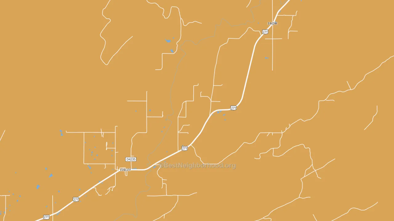 Map of the best neighborhoods in the Finley area, with better matches in green and worse matches in red