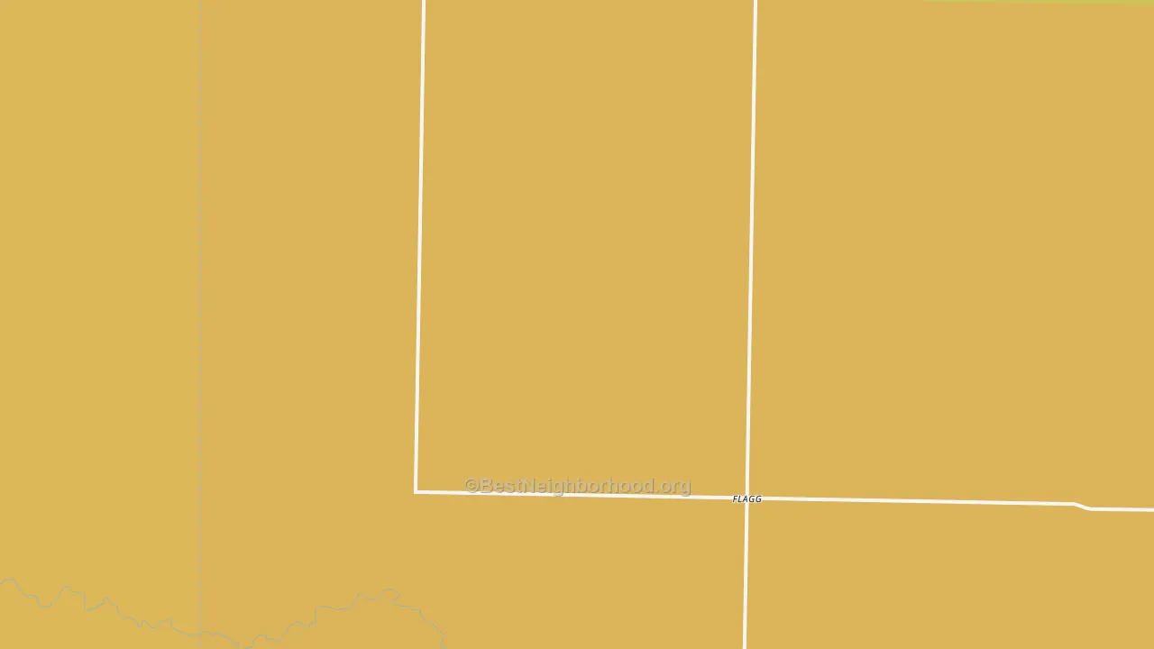 Map of the best neighborhoods in the Flagg area, with better matches in green and worse matches in red