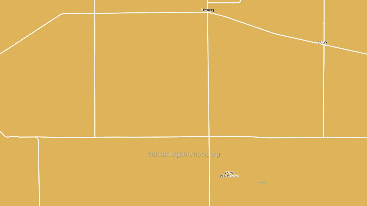 Map of the best neighborhoods in the Fleming area, with better matches in green and worse matches in red