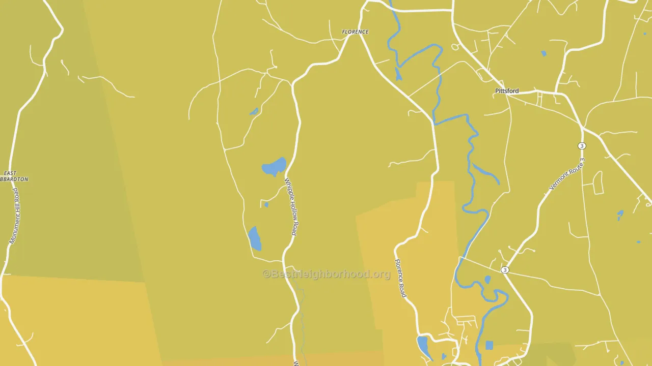 Map of the best neighborhoods in the Florence area, with better matches in green and worse matches in red
