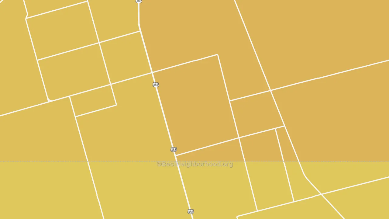 Map of the best neighborhoods in the Florey area, with better matches in green and worse matches in red