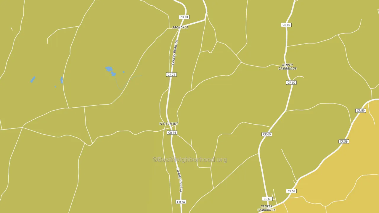 Map of the best neighborhoods in the Fly Summit area, with better matches in green and worse matches in red
