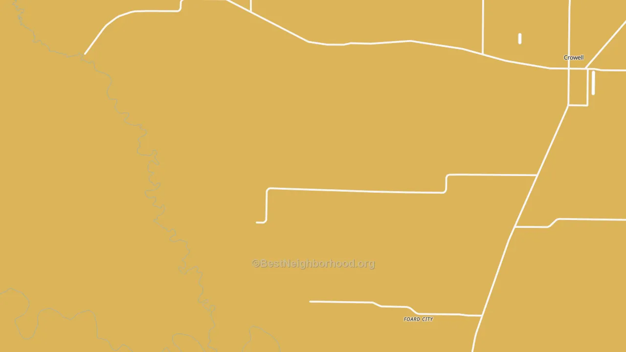 Map of the best neighborhoods in the Foard City area, with better matches in green and worse matches in red