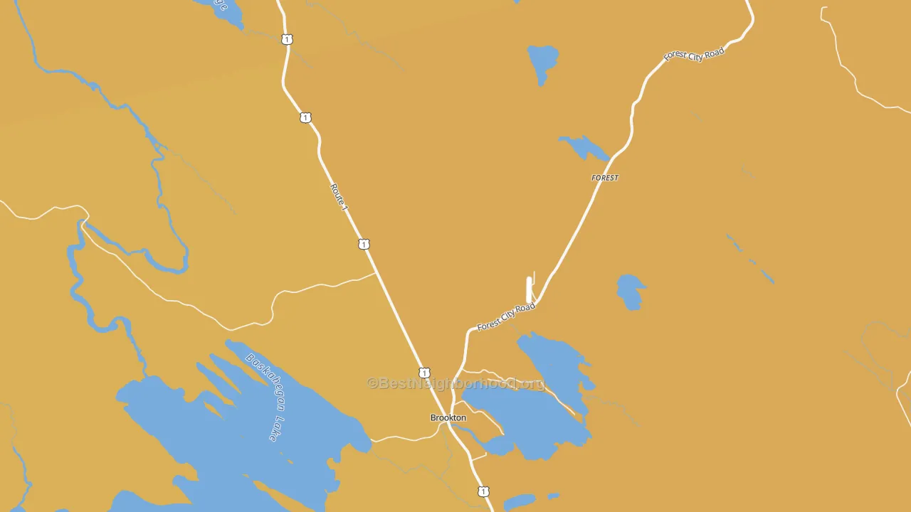Map of the best neighborhoods in the Forest area, with better matches in green and worse matches in red