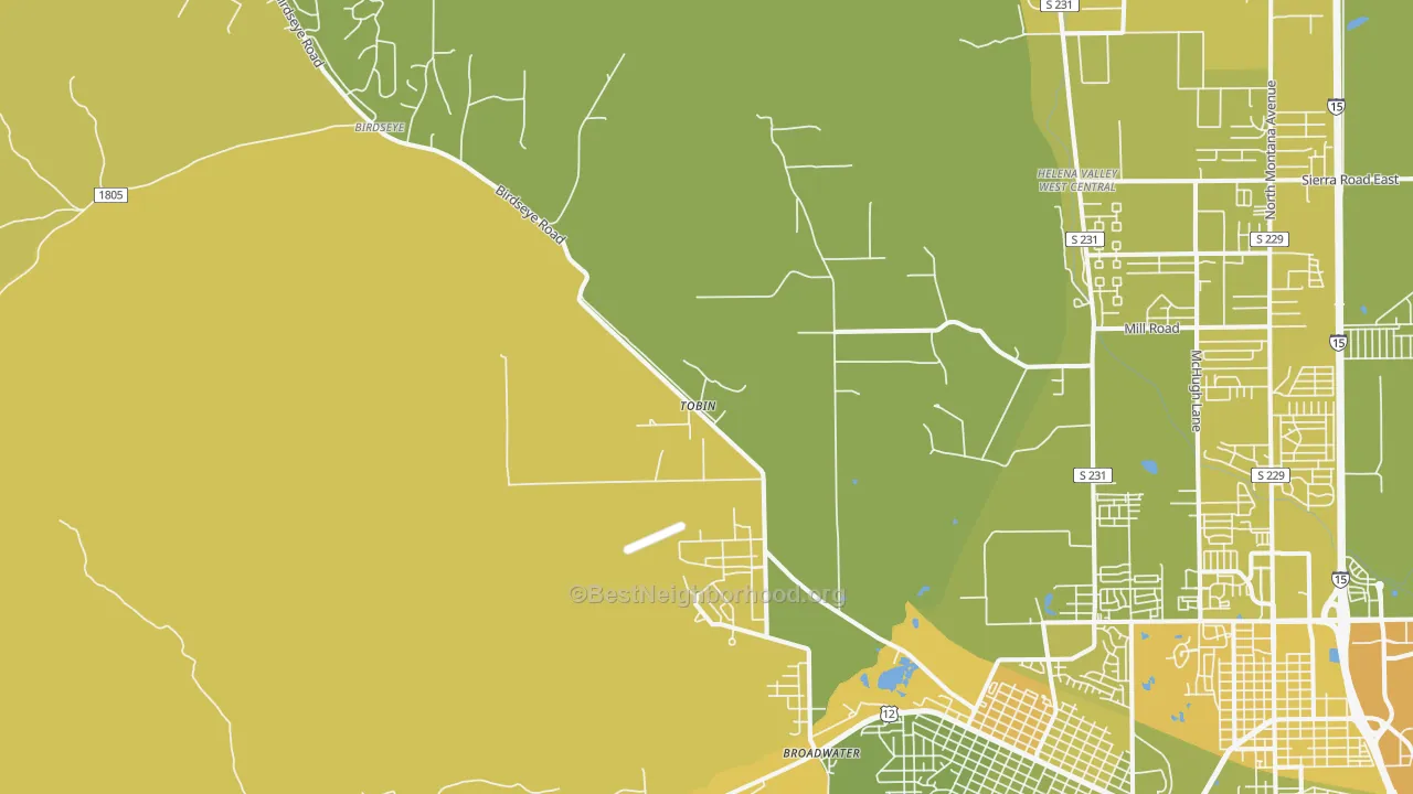 Map of the best neighborhoods in the Fort Harrison area, with better matches in green and worse matches in red