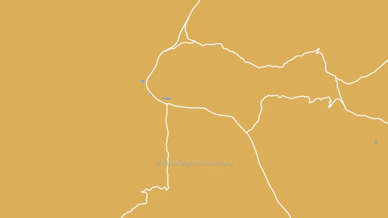 Map of the best neighborhoods in the Fossil area, with better matches in green and worse matches in red