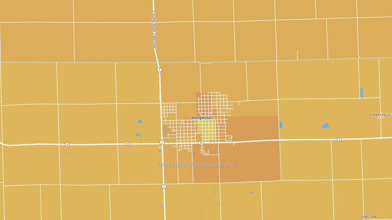 Map of the best neighborhoods in the Fountain Creek area, with better matches in green and worse matches in red