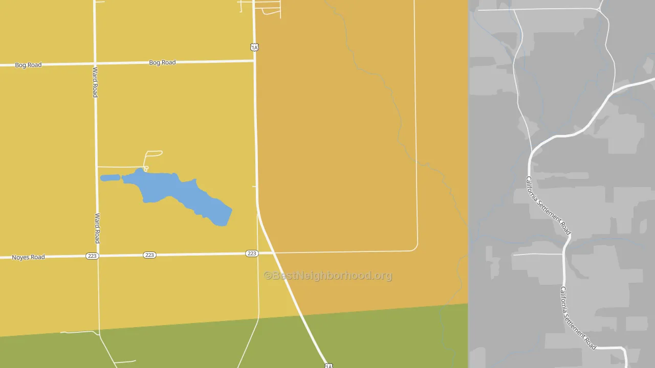 Map of the best neighborhoods in the Four Corners area, with better matches in green and worse matches in red