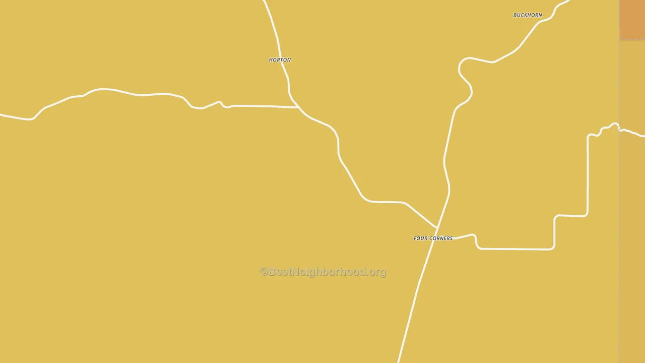 Map of the best neighborhoods in the Four Corners area, with better matches in green and worse matches in red