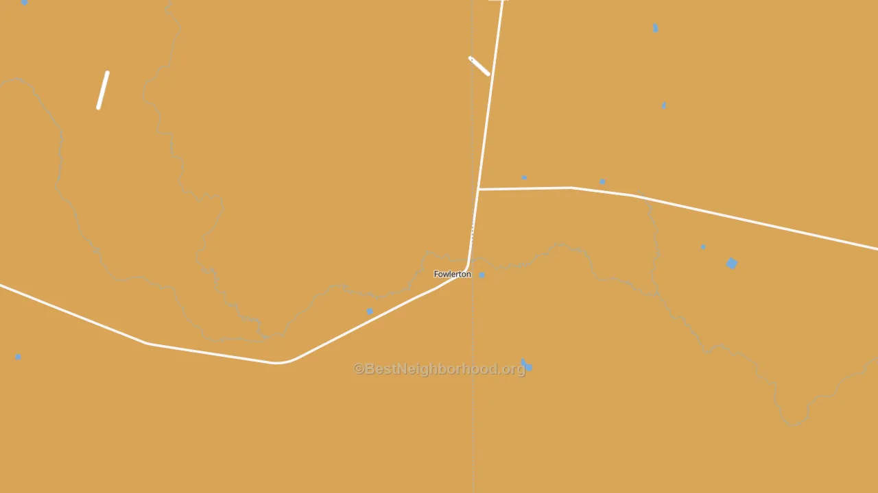 Map of the best neighborhoods in the Fowlerton area, with better matches in green and worse matches in red