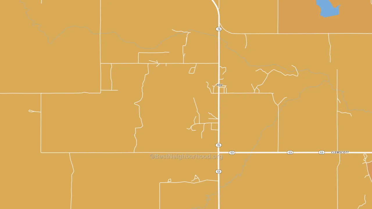 Map of the best neighborhoods in the Fox area, with better matches in green and worse matches in red