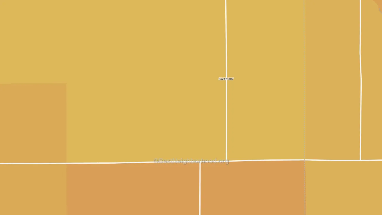 Map of the best neighborhoods in the Freeport area, with better matches in green and worse matches in red