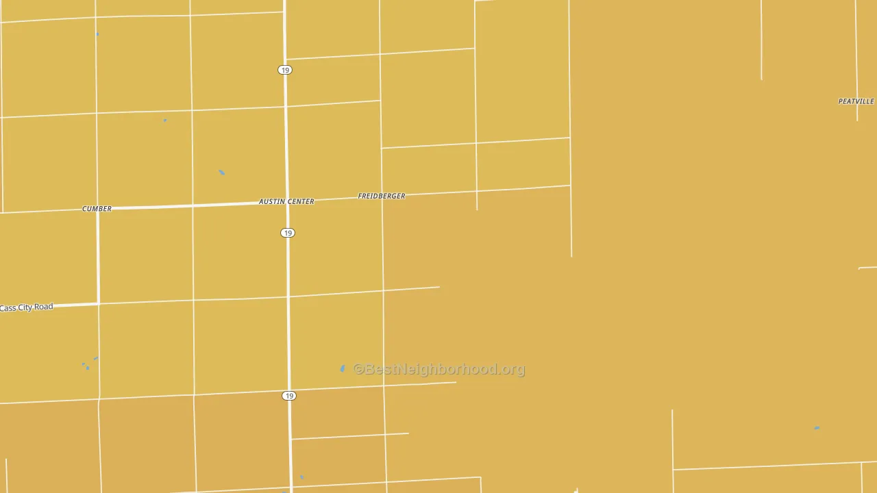 Map of the best neighborhoods in the Freidberger area, with better matches in green and worse matches in red