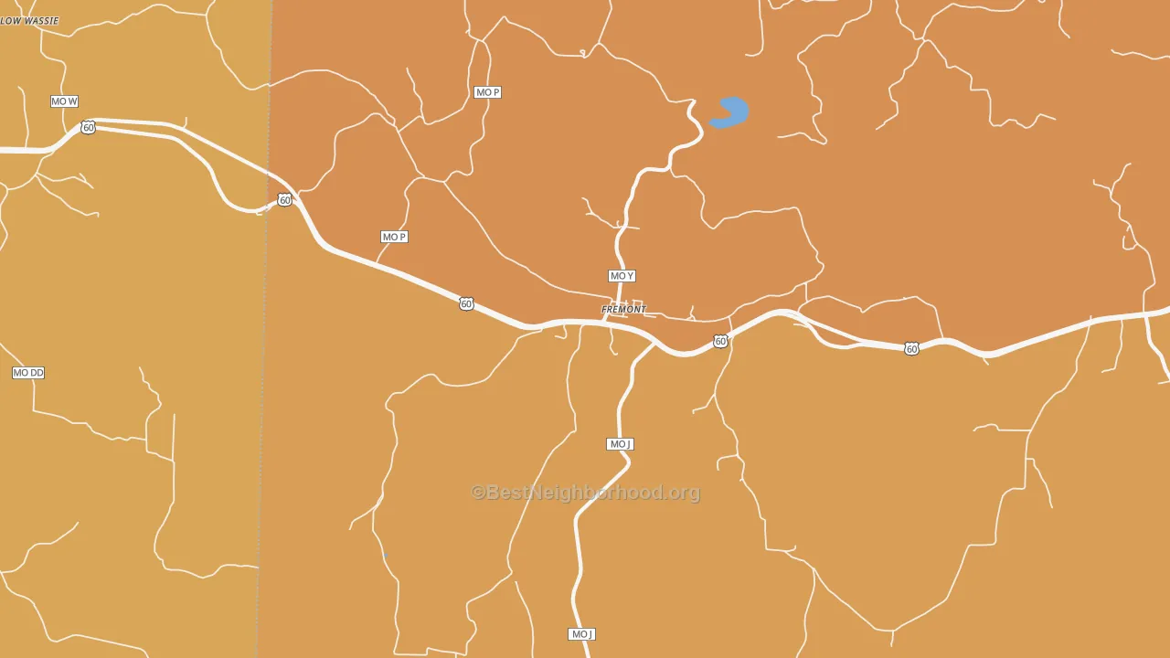Map of the best neighborhoods in the Fremont area, with better matches in green and worse matches in red