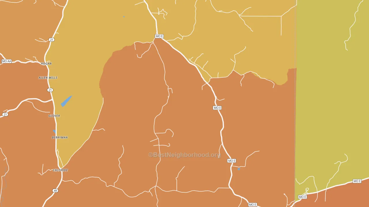 Map of the best neighborhoods in the French Mills area, with better matches in green and worse matches in red