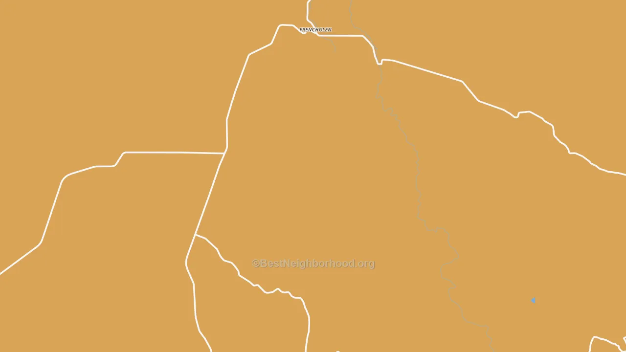 Map of the best neighborhoods in the Frenchglen area, with better matches in green and worse matches in red
