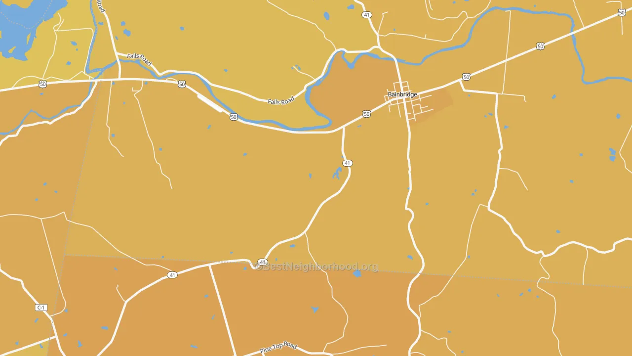 Map of the best neighborhoods in the Fruitdale area, with better matches in green and worse matches in red