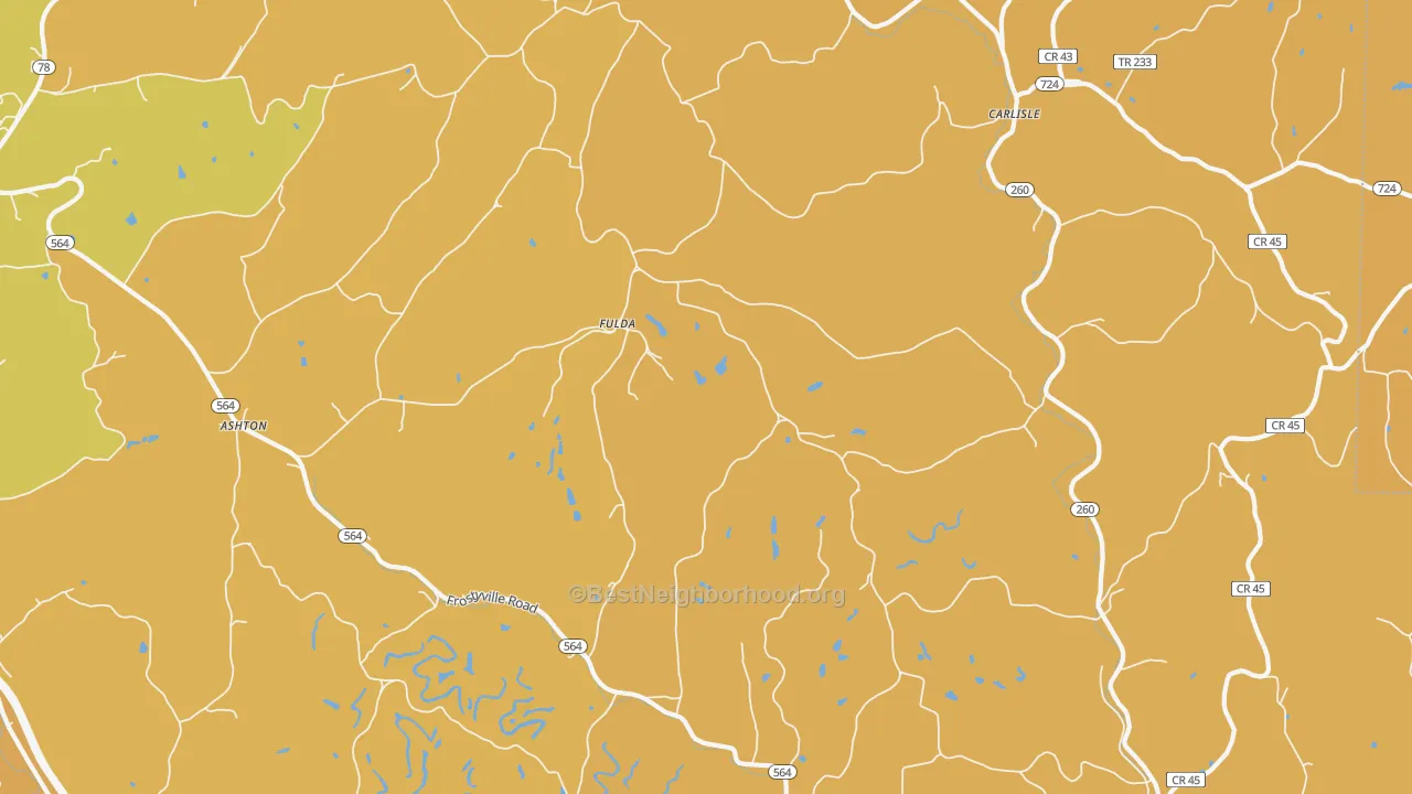 Map of the best neighborhoods in the Fulda area, with better matches in green and worse matches in red