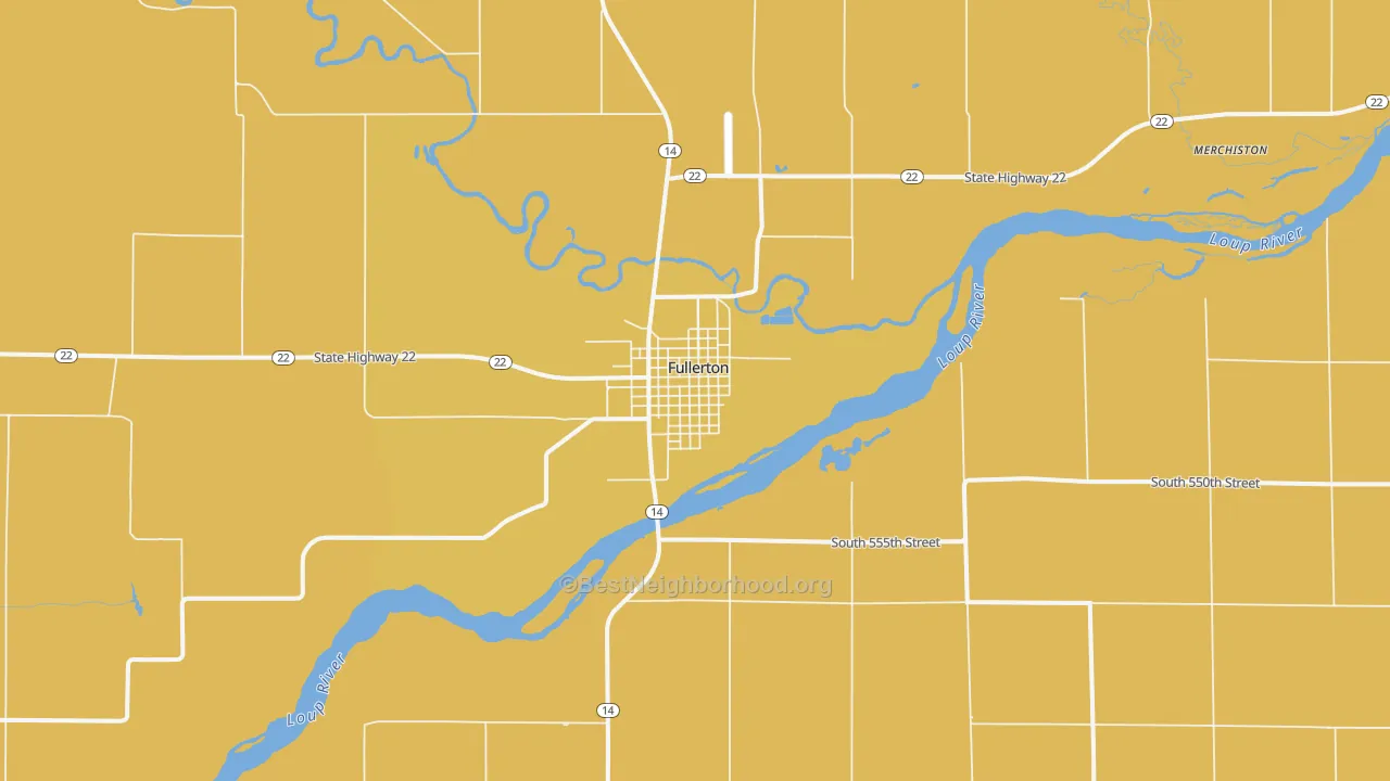 Map of the best neighborhoods in the Fullerton area, with better matches in green and worse matches in red