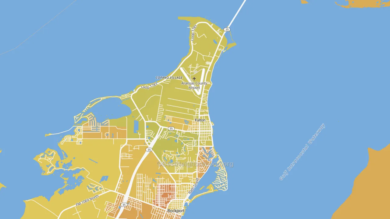 Map of the best neighborhoods in the Fulton area, with better matches in green and worse matches in red