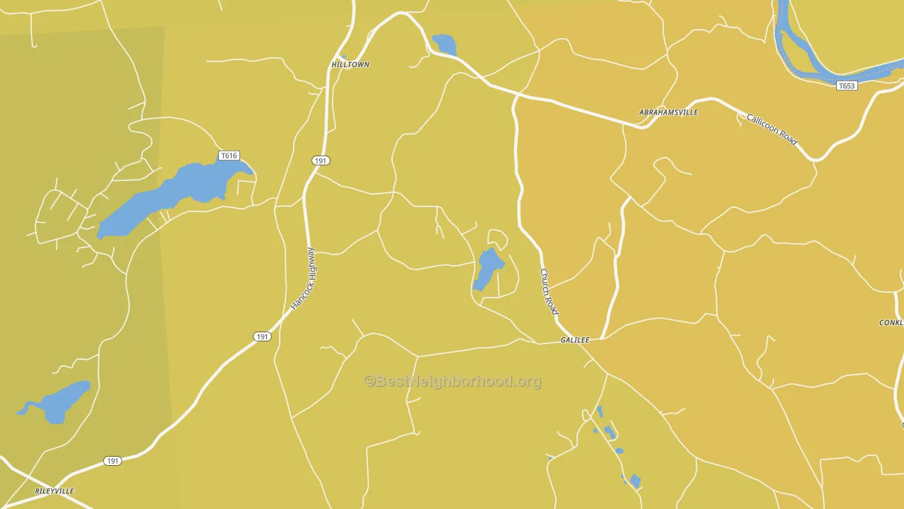 Map of the best neighborhoods in the Galilee area, with better matches in green and worse matches in red