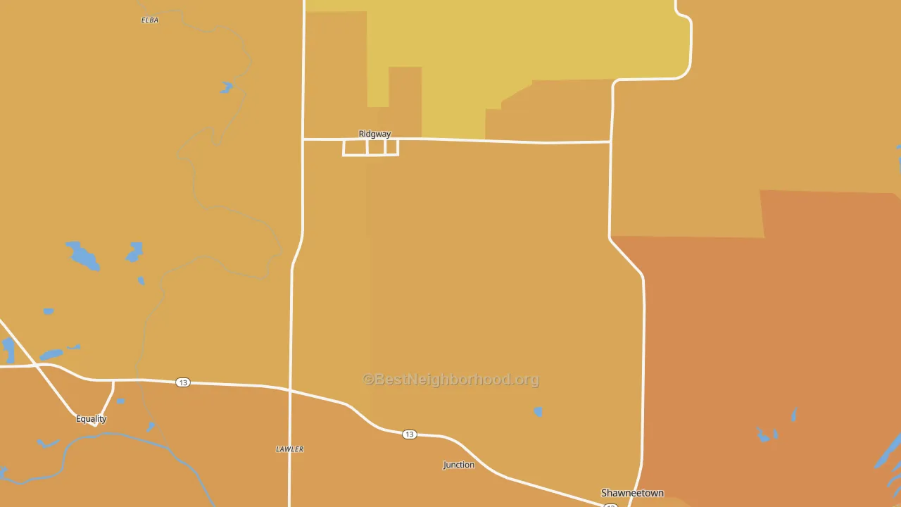 Map of the best neighborhoods in the Gallatin County area, with better matches in green and worse matches in red