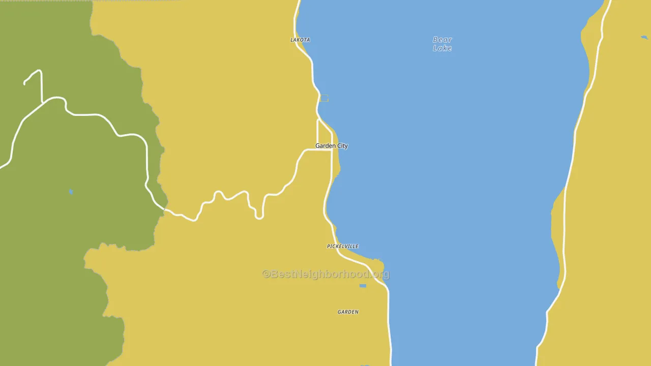 Map of the best neighborhoods in the Garden City area, with better matches in green and worse matches in red