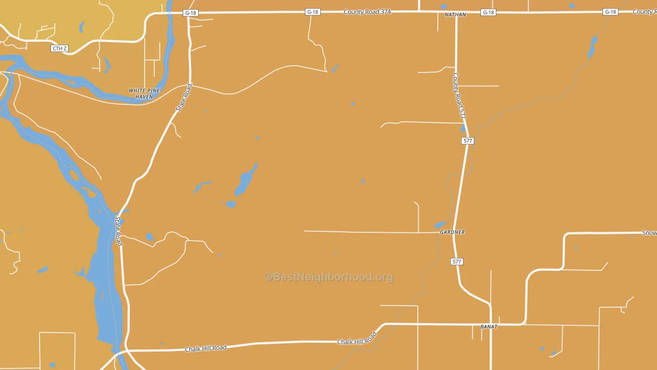 Map of the best neighborhoods in the Gardner area, with better matches in green and worse matches in red