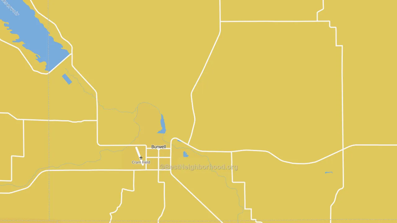 Map of the best neighborhoods in the Garfield County area, with better matches in green and worse matches in red
