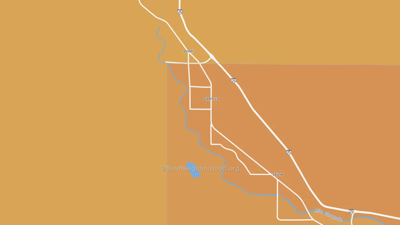 Map of the best neighborhoods in the Garfield area, with better matches in green and worse matches in red
