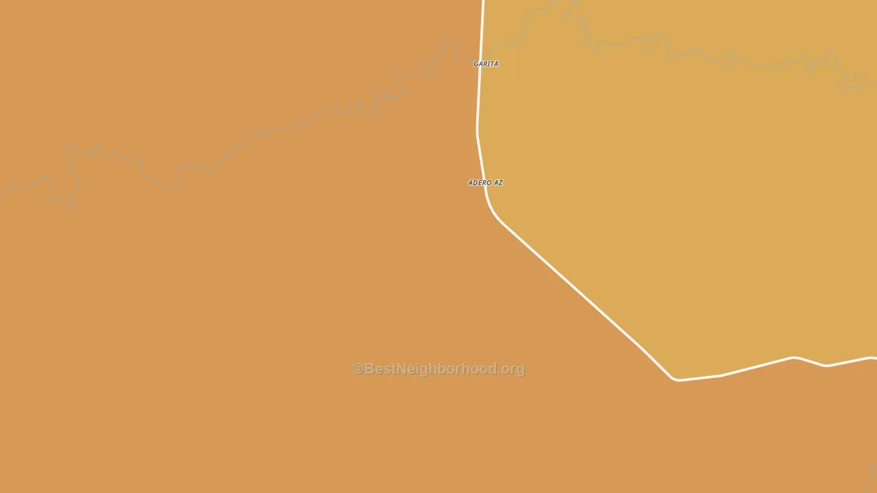 Map of the best neighborhoods in the Garita area, with better matches in green and worse matches in red
