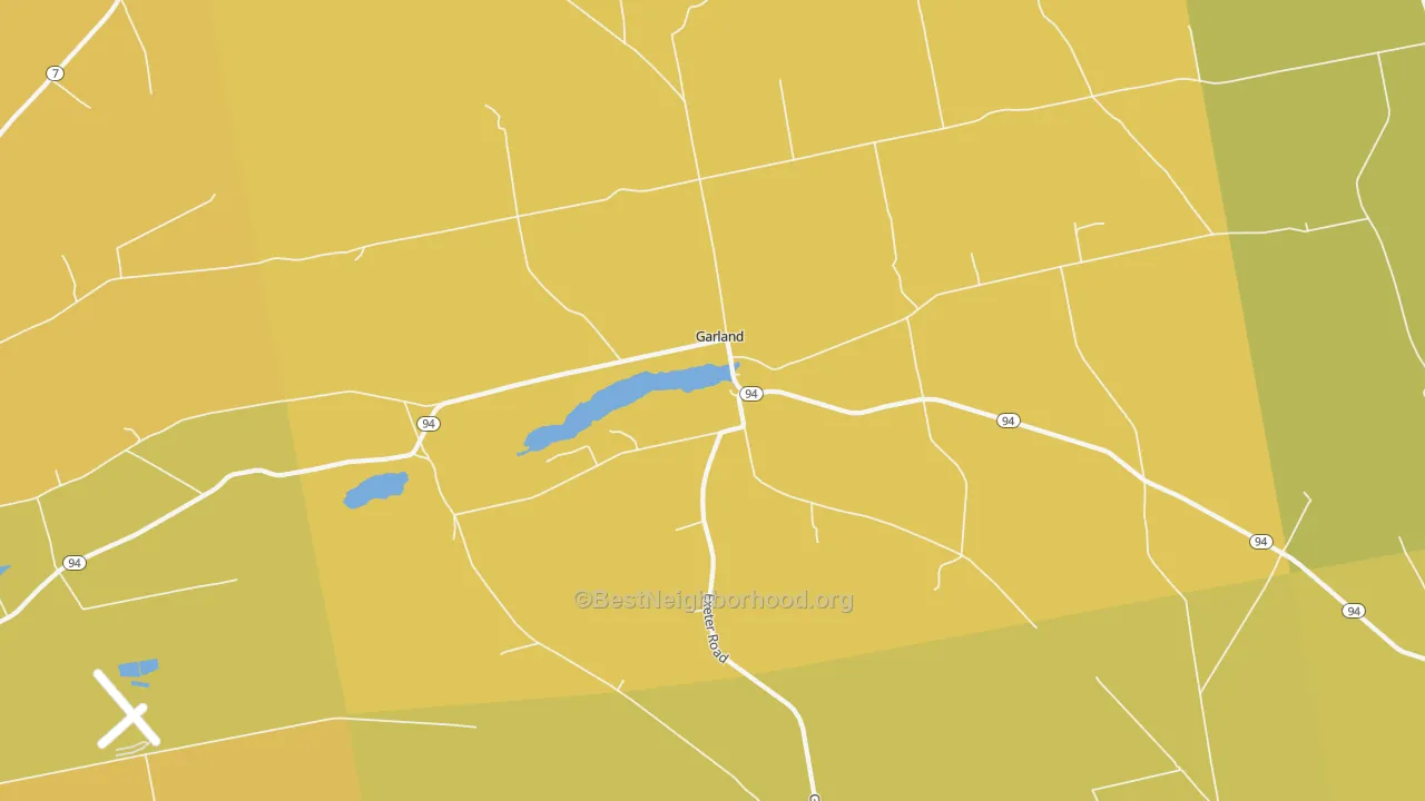 Map of the best neighborhoods in the Garland area, with better matches in green and worse matches in red