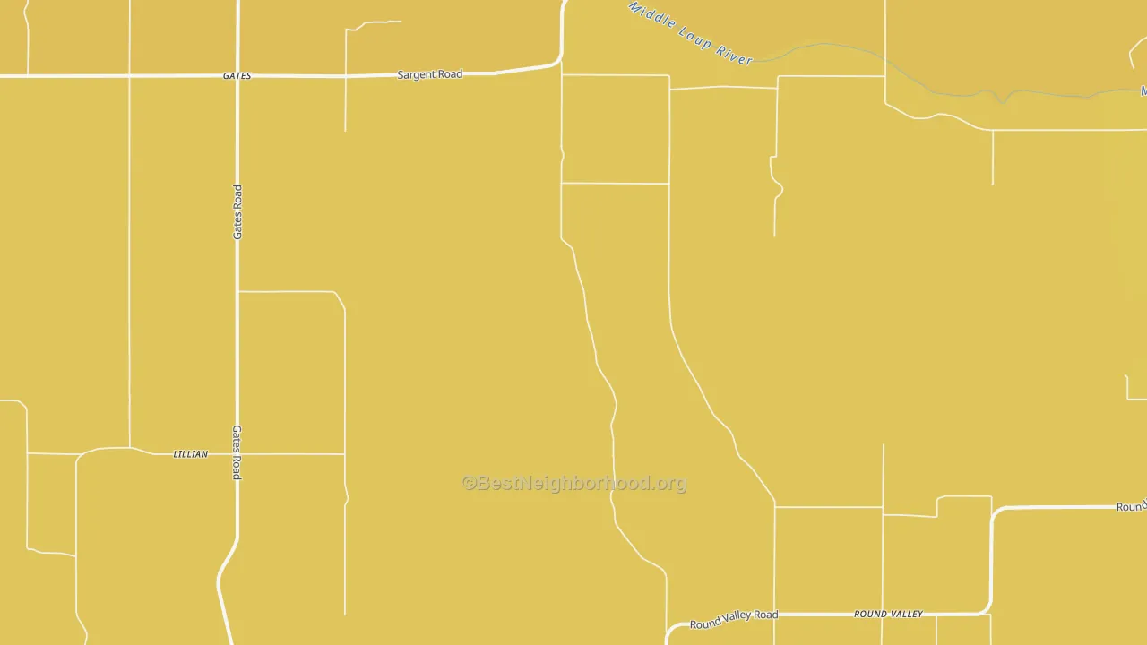 Map of the best neighborhoods in the Gates area, with better matches in green and worse matches in red