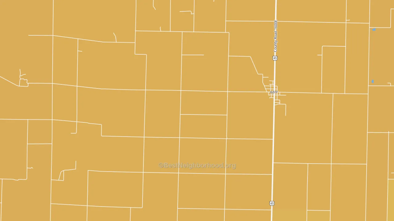 Map of the best neighborhoods in the Geff area, with better matches in green and worse matches in red