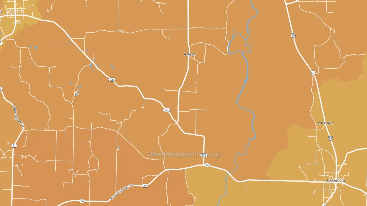 Map of the best neighborhoods in the Geneva area, with better matches in green and worse matches in red