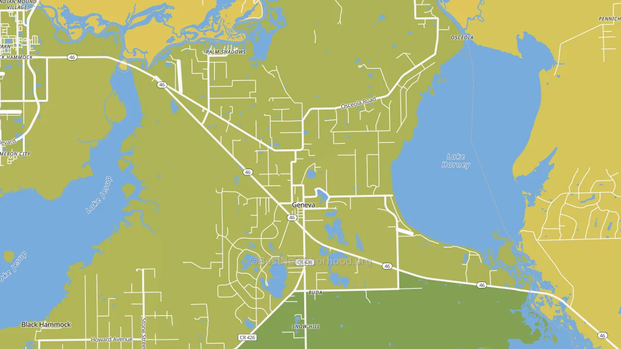 Map of the best neighborhoods in the Geneva area, with better matches in green and worse matches in red