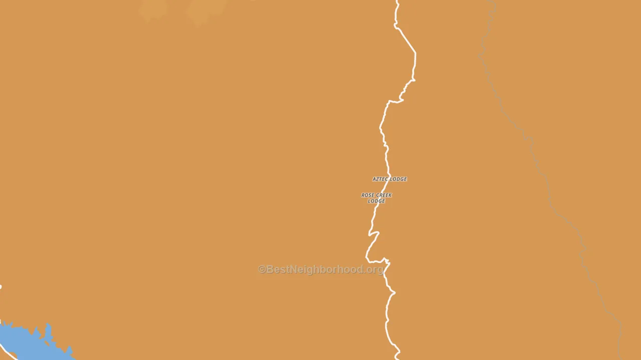 Map of the best neighborhoods in the Gila County area, with better matches in green and worse matches in red