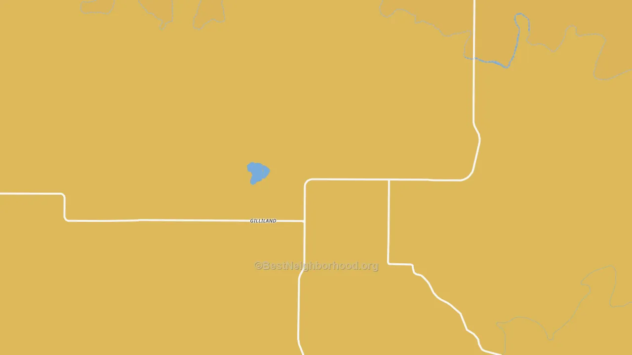 Map of the best neighborhoods in the Gilliland area, with better matches in green and worse matches in red