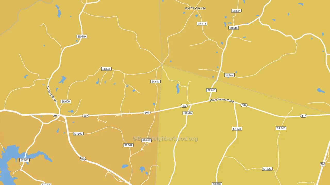 Map of the best neighborhoods in the Gills area, with better matches in green and worse matches in red