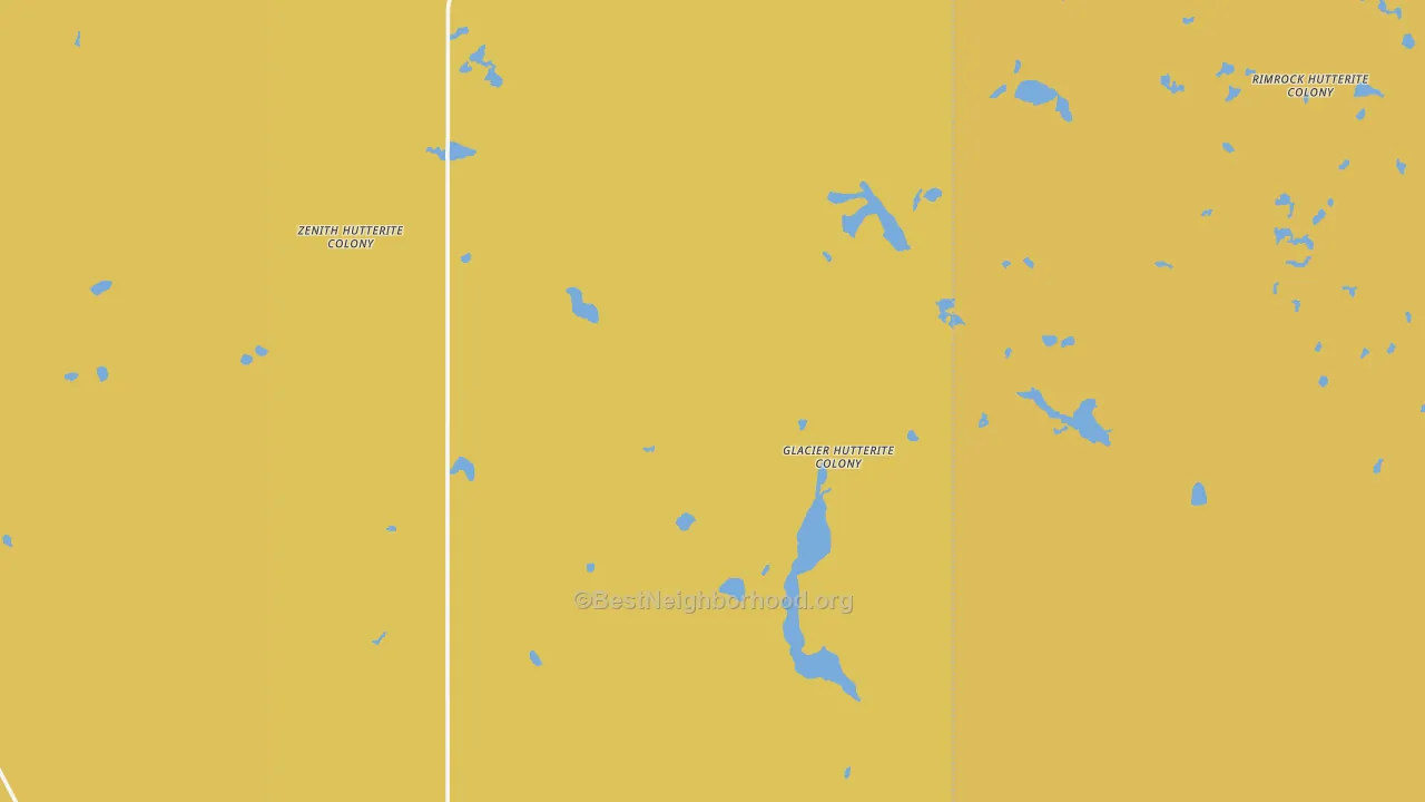 Map of the best neighborhoods in the Glacier Colony area, with better matches in green and worse matches in red