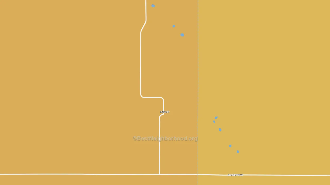 Map of the best neighborhoods in the Gladstone area, with better matches in green and worse matches in red