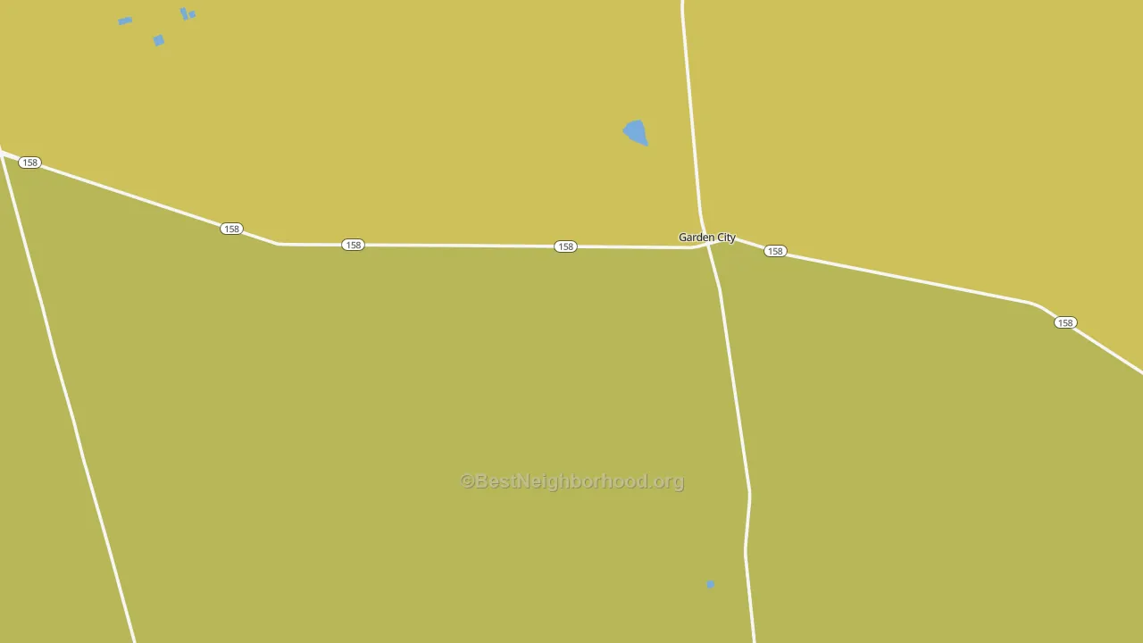 Map of the best neighborhoods in the Glasscock County area, with better matches in green and worse matches in red