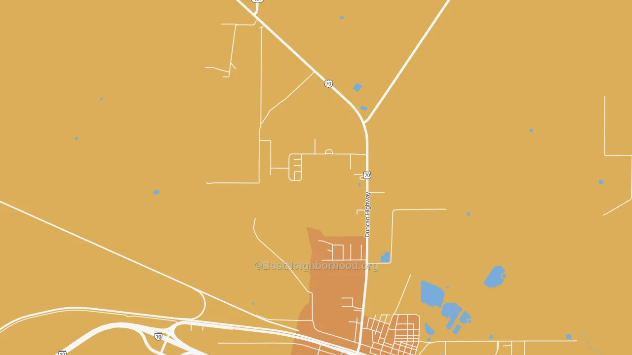 Map of the best neighborhoods in the Glen Acres area, with better matches in green and worse matches in red