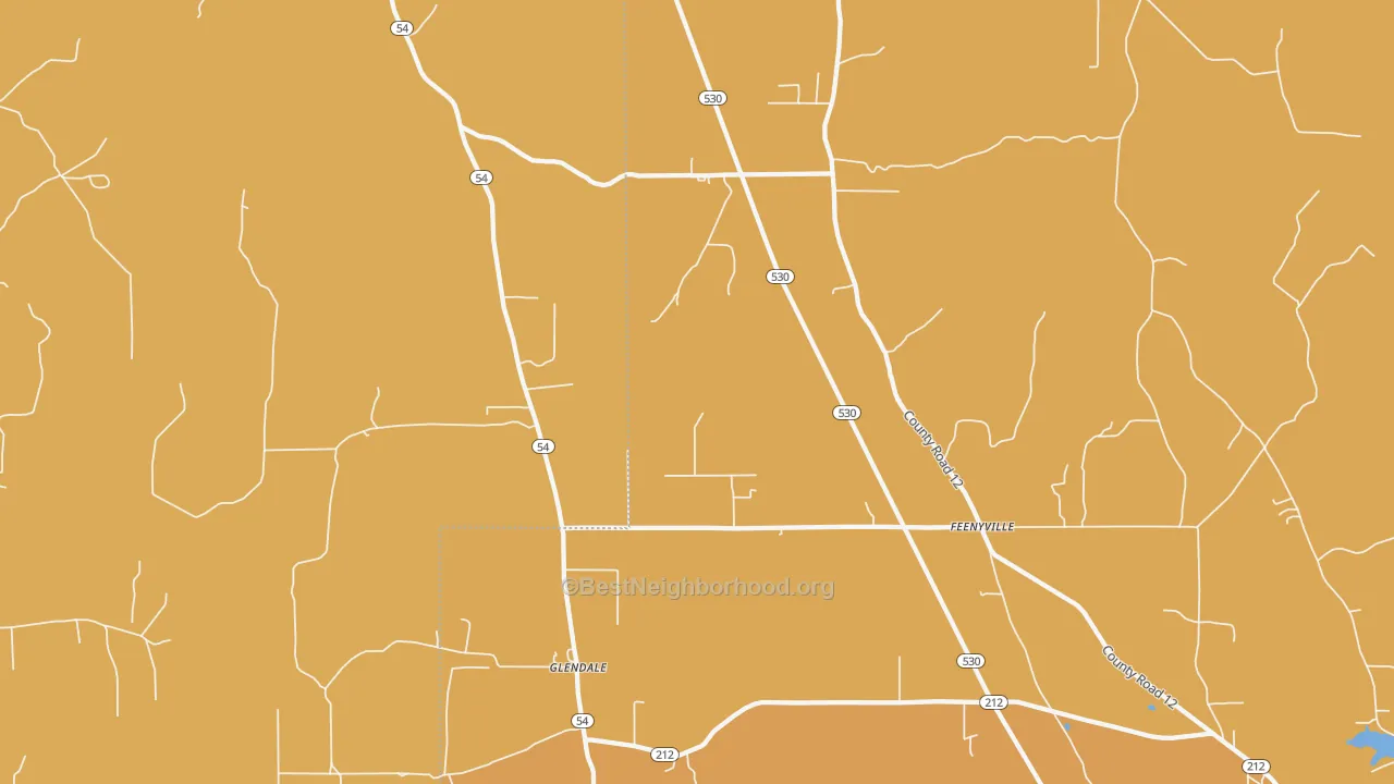 Map of the best neighborhoods in the Glendale area, with better matches in green and worse matches in red